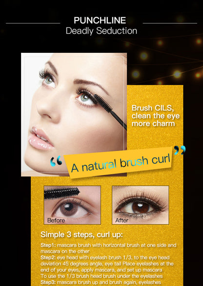 4D Black Mascara, Thickening, Lenghtening, Curling, Waterproof